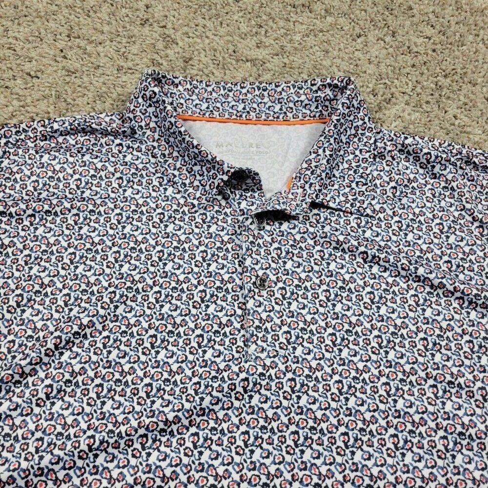 Maelreg Polo Shirt Mens 2XL Geometric Golf Short Sleeve Performance - Picture 3 of 7
